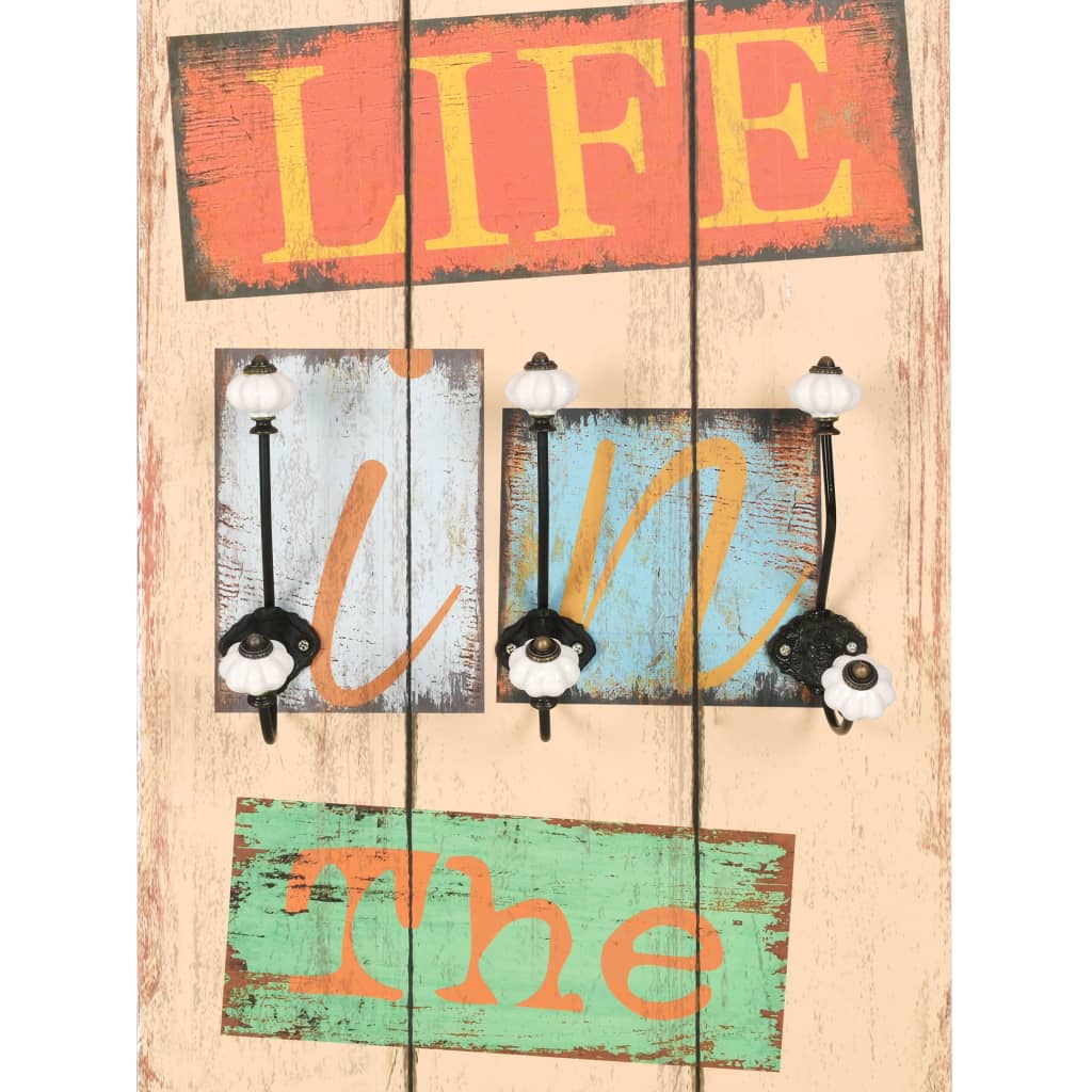 Zidna vješalica za kapute sa 6 kuka LIVE LIFE 120 x 40 cm