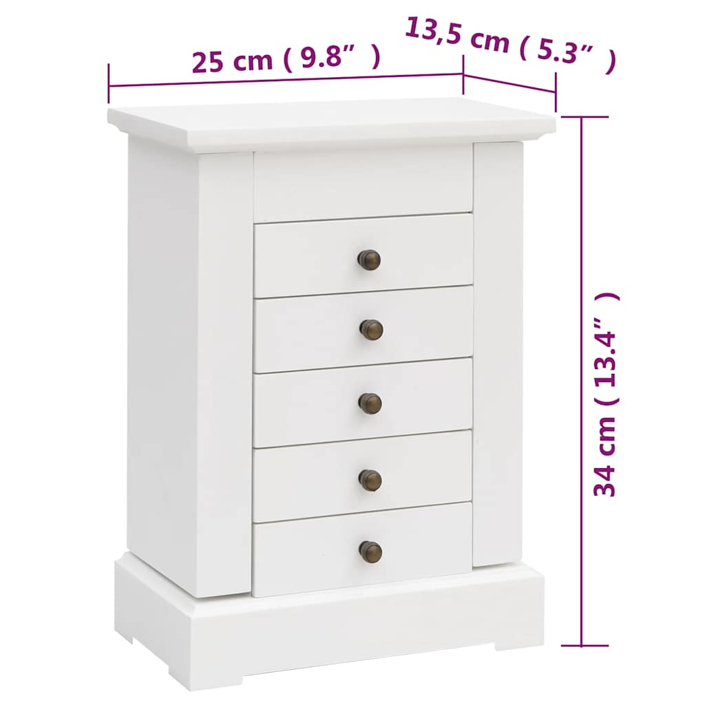 Kutija za nakit s ogledalom od MDF-a 25 x 13,5 x 34 cm
