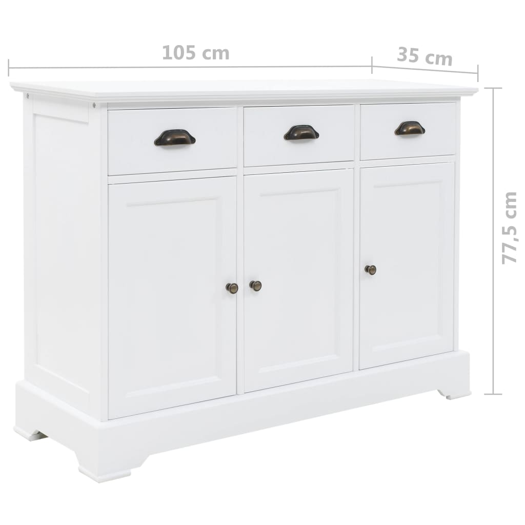 Komoda s 3 vratima MDF i borovina 105 x 35 x 77,5 cm