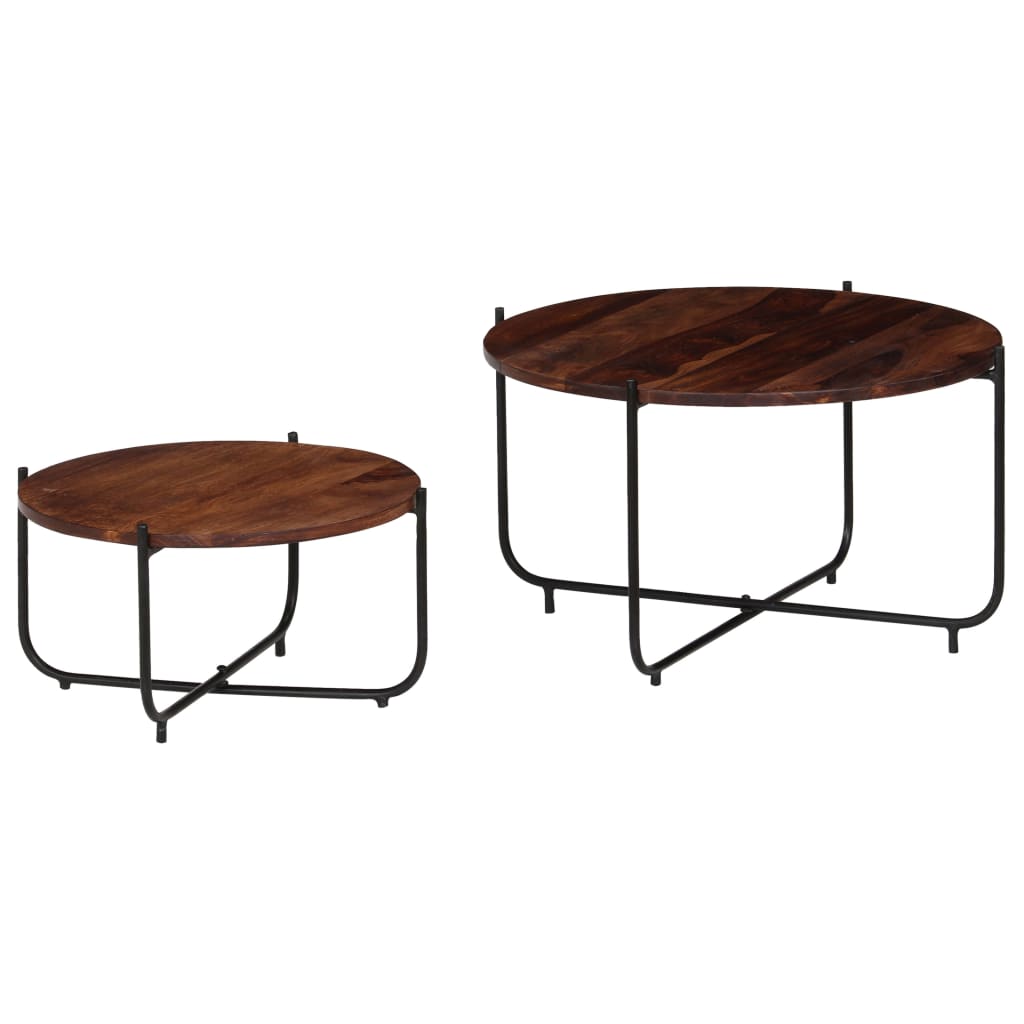 2-dijelni set stolića za kavu od masivnog drva akacije 60x35 cm