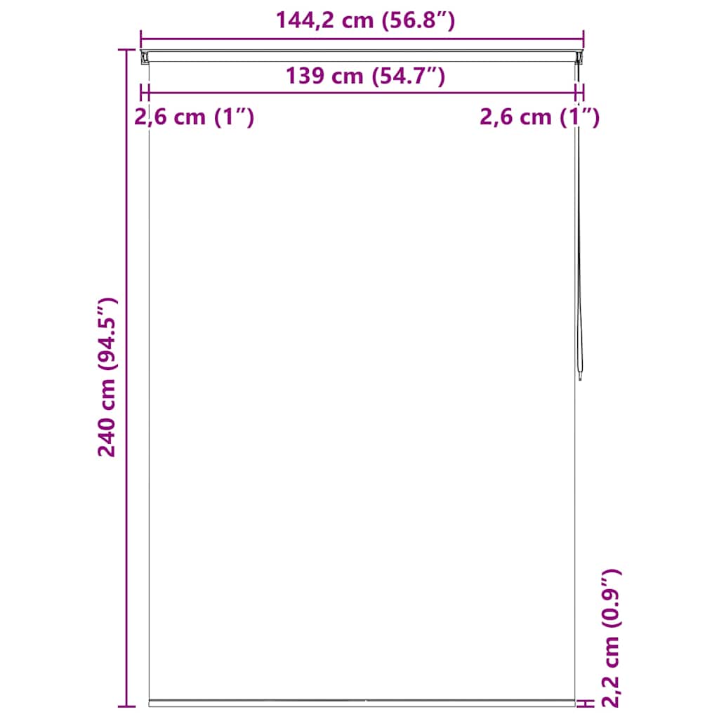 Roleta za tuš 140 x 240 cm s uzorkom kvadrata