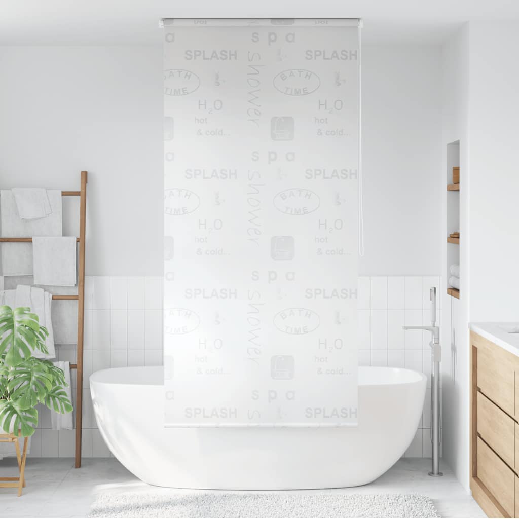 Roleta za tuš 80 x 240 cm s natpisom Splash