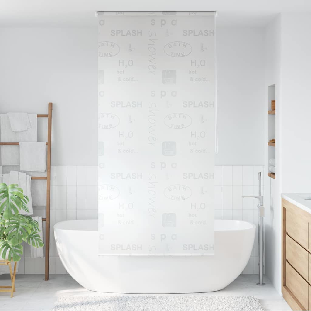 Roleta za tuš 120 x 240 cm s natpisom Splash