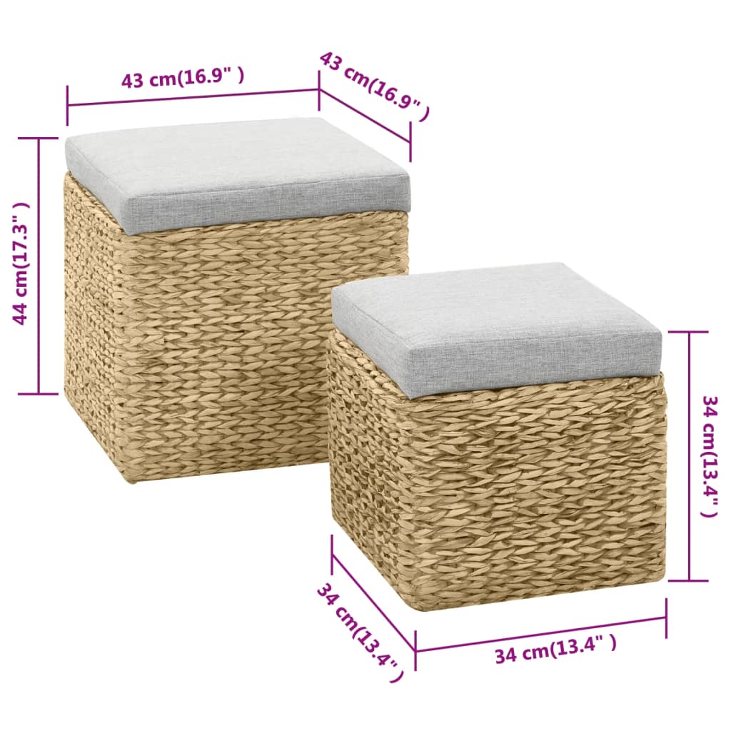 2-dijelni set taburea od morske trave sivi