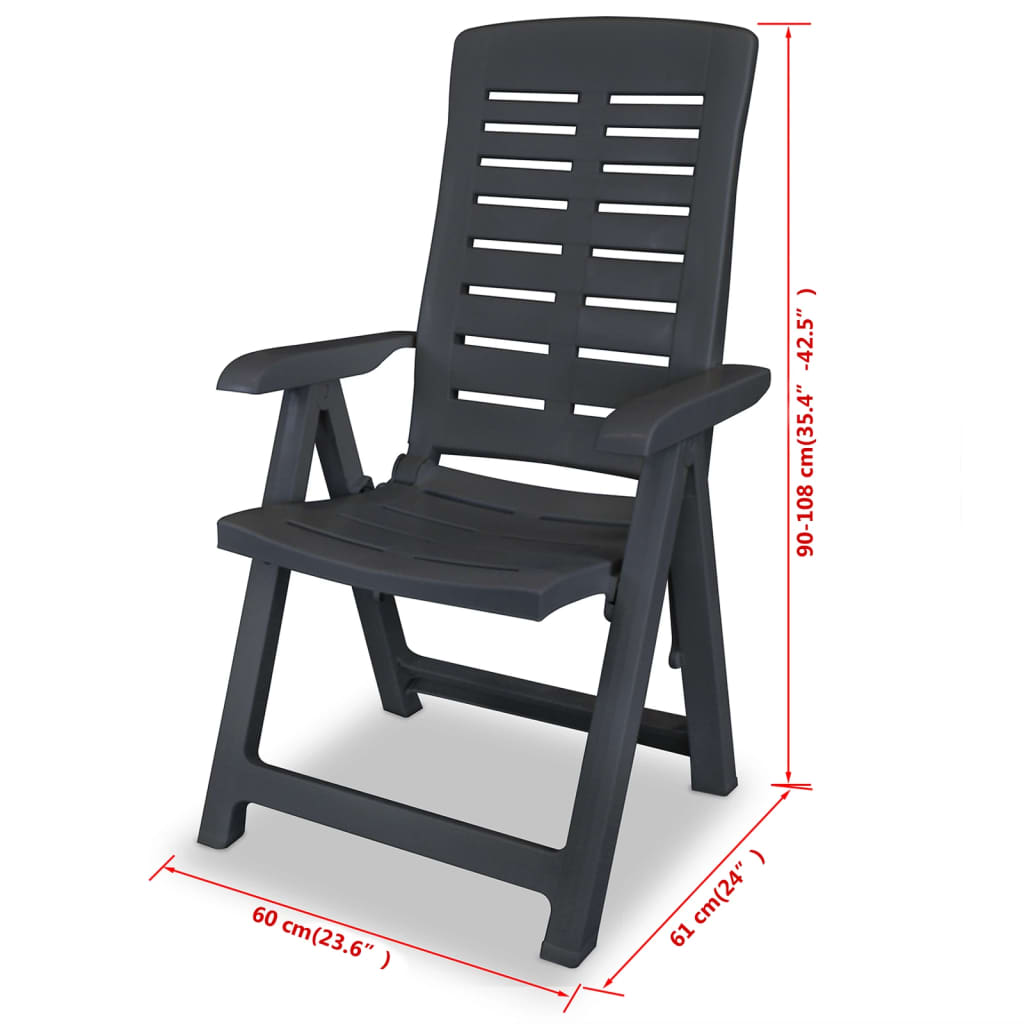 3-dijelni bistro set od plastike antracit