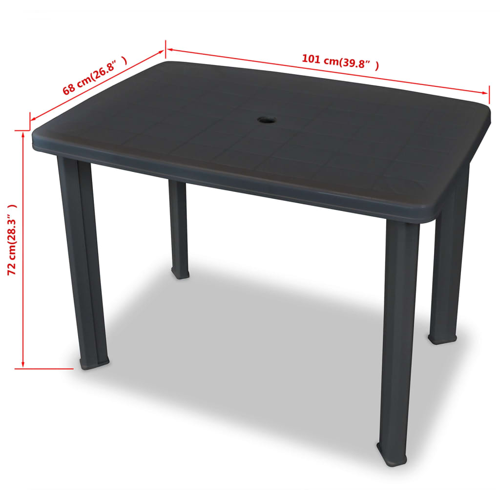 3-dijelni bistro set od plastike antracit