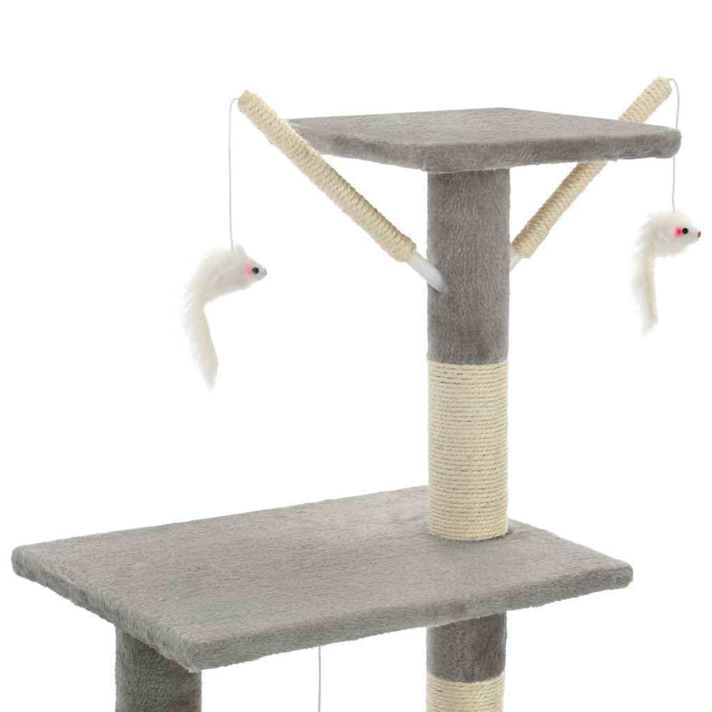 Penjalica za mačke sa stupovima za grebanje od sisala 138 cm siva