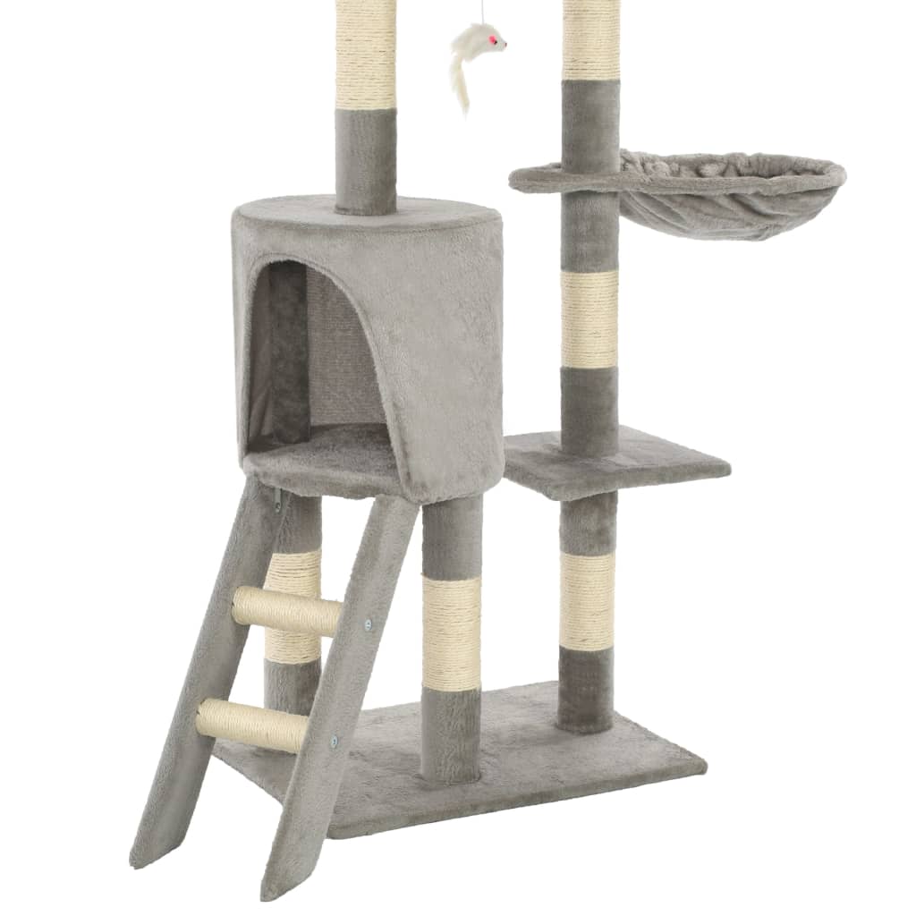 Penjalica za mačke sa stupovima za grebanje od sisala 138 cm siva