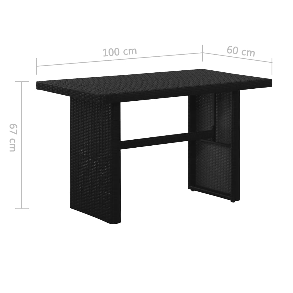 3-dijelni bistro set od poliratana s jastucima