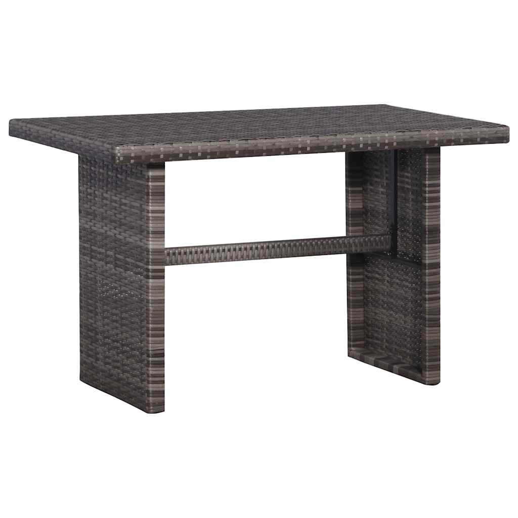 3-dijelni bistro set od poliratana s jastucima sivi