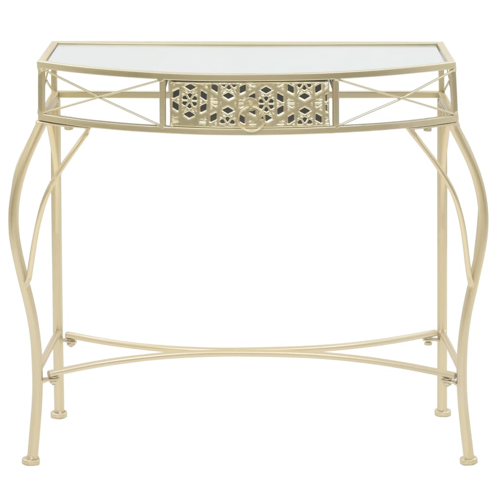 Bočni stolić u francuskom stilu metalni 82 x 39 x 76 cm zlatni