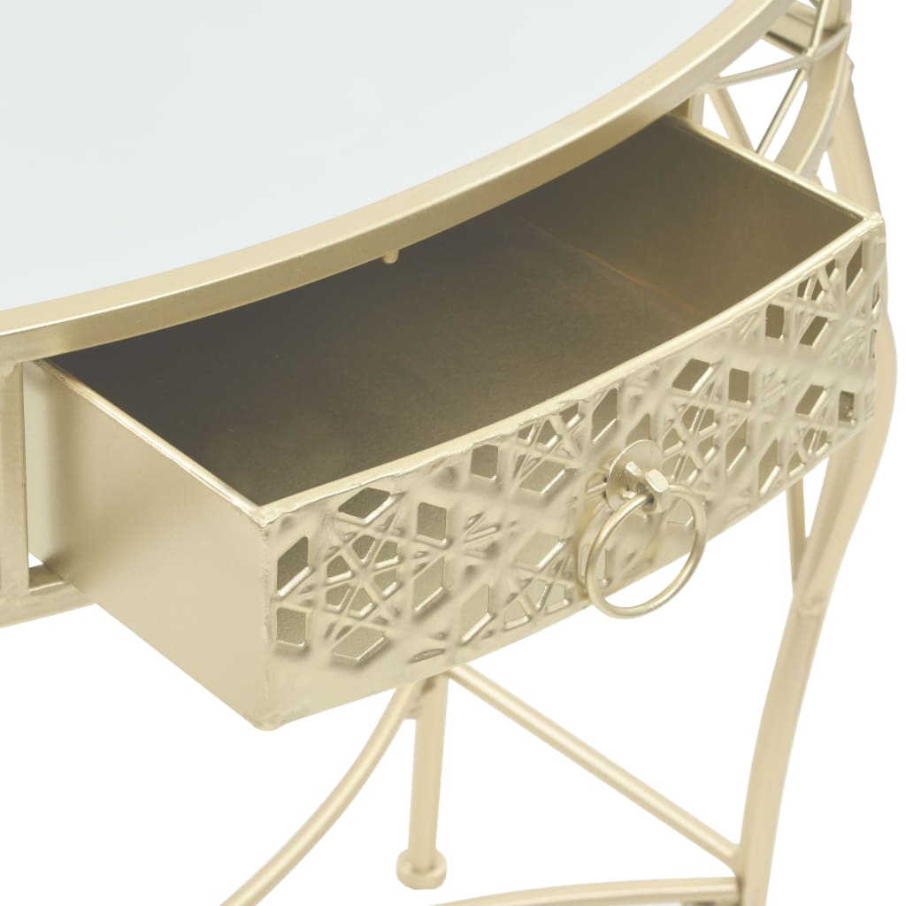 Bočni stolić u francuskom stilu metalni 82 x 39 x 76 cm zlatni