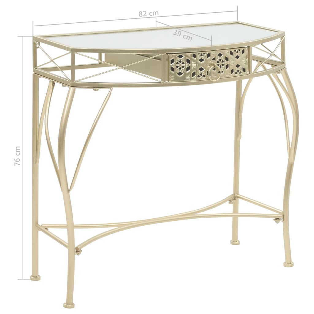 Bočni stolić u francuskom stilu metalni 82 x 39 x 76 cm zlatni
