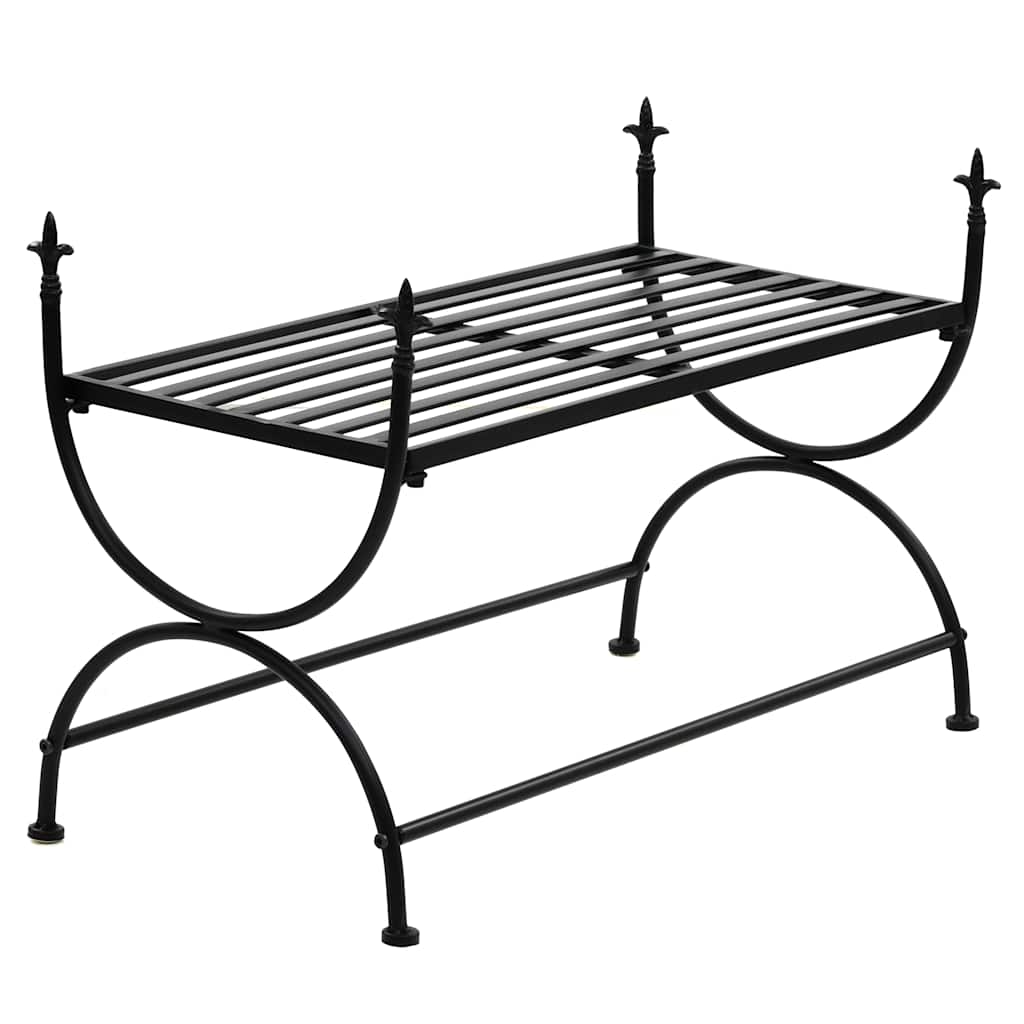 Klupa u starinskom stilu metalna 83 x 42 x 55 cm crna