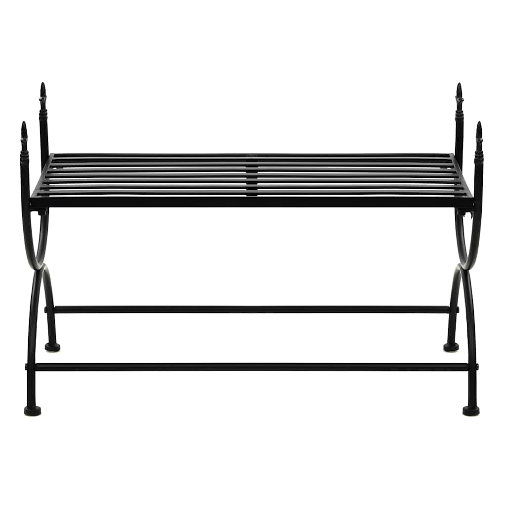 Klupa u starinskom stilu metalna 83 x 42 x 55 cm crna