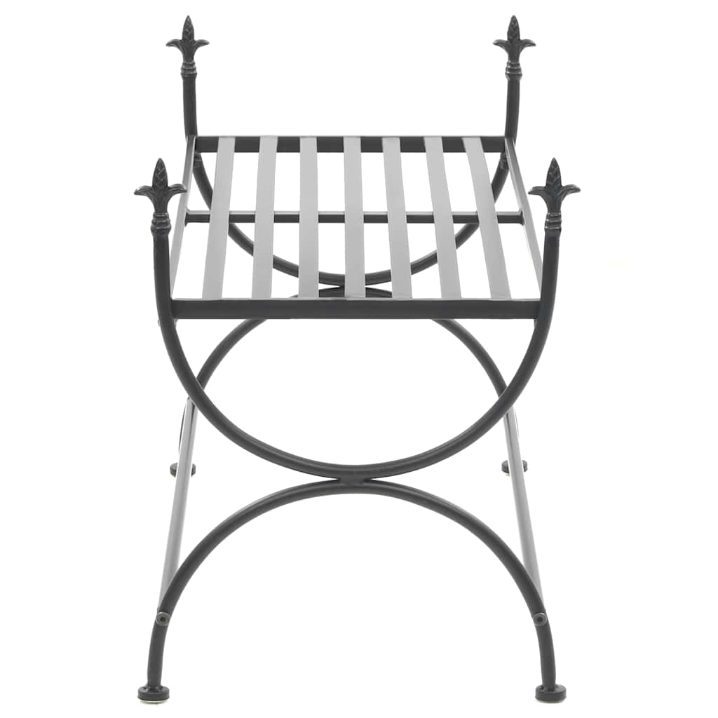 Klupa u starinskom stilu metalna 83 x 42 x 55 cm crna