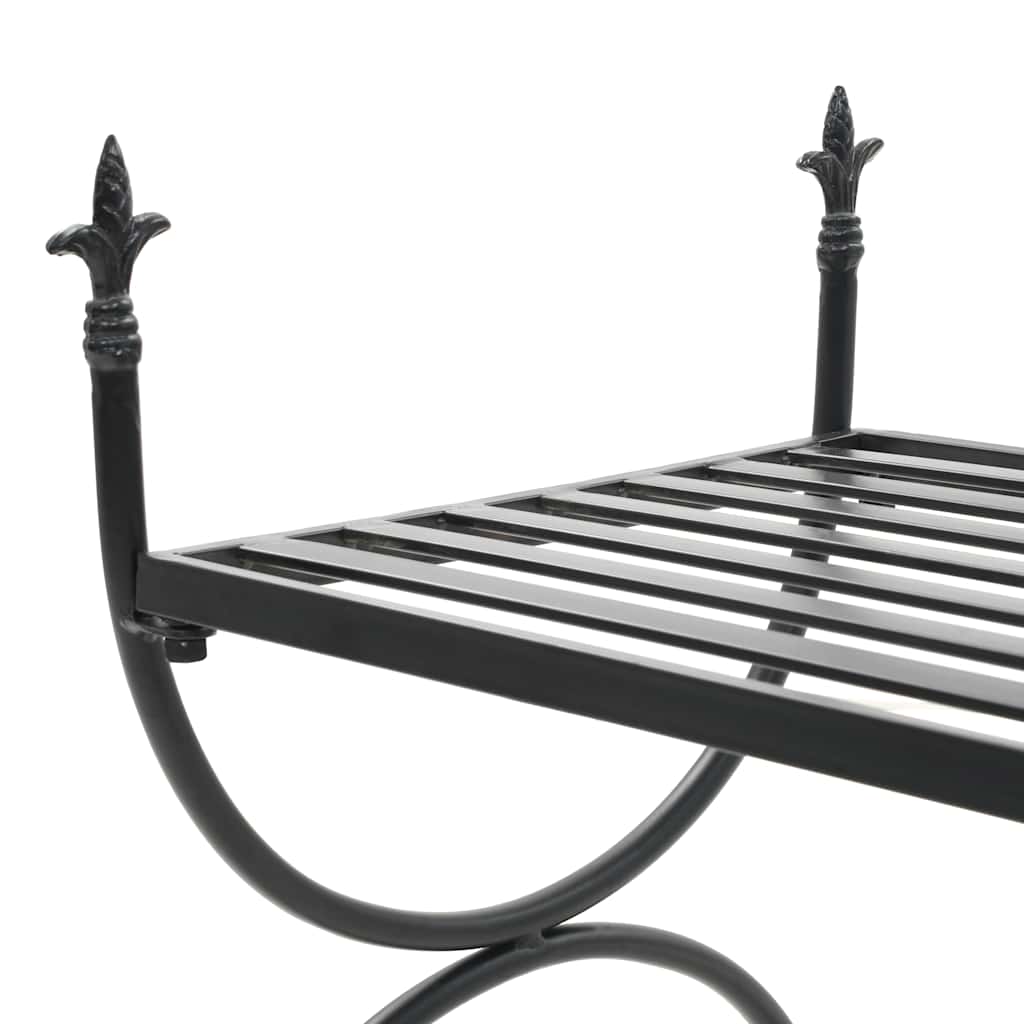 Klupa u starinskom stilu metalna 83 x 42 x 55 cm crna