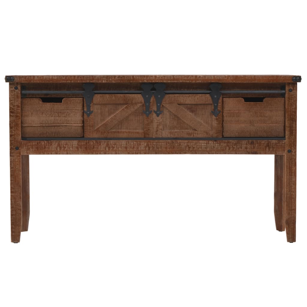 Konzolni stol od masivne jelovine 131 x 35,5 x 75 cm smeđi