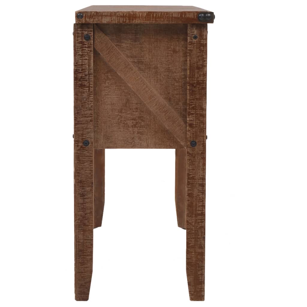 Konzolni stol od masivne jelovine 131 x 35,5 x 75 cm smeđi