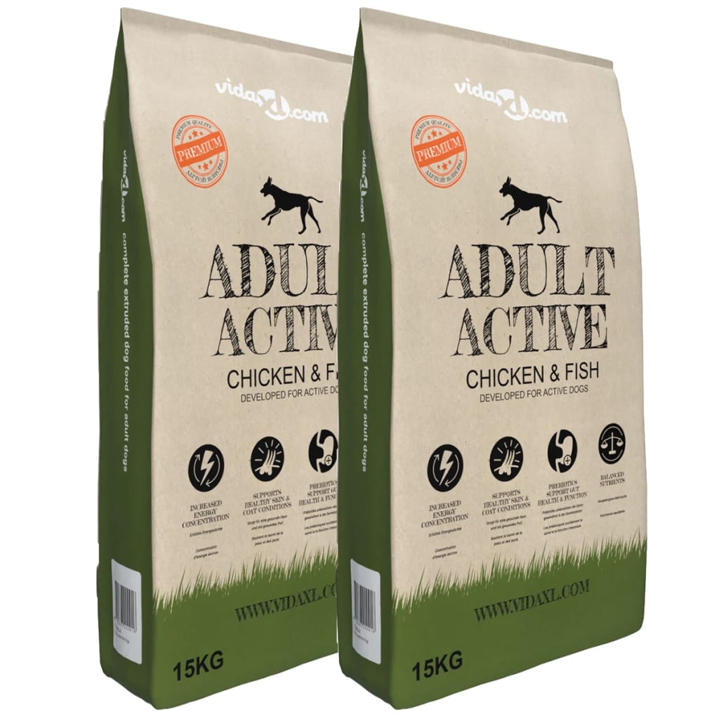 Premium suha hrana za pse Adult Active Chicken & Fish 2 kom 30 kg