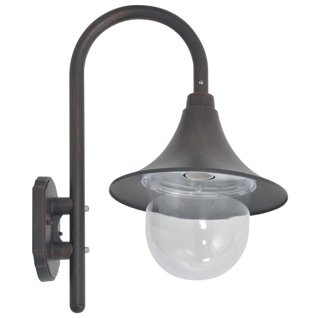 Vrtna zidna svjetiljka E27 42 cm aluminijska brončana