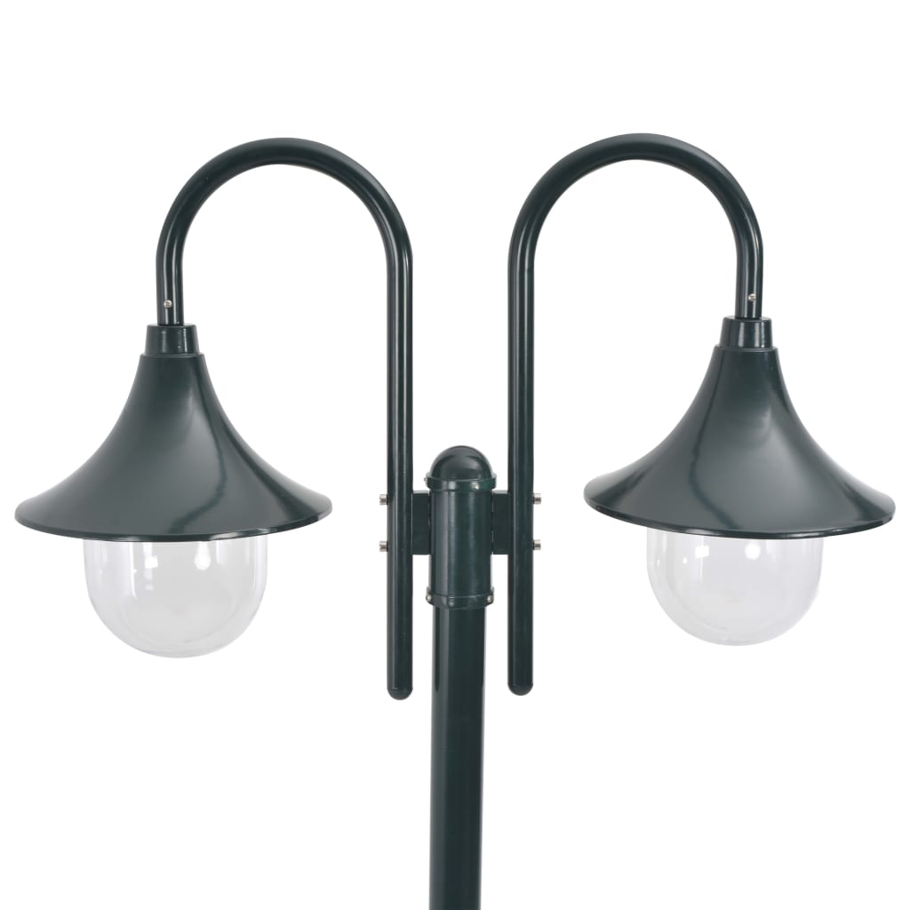 Vrtna dvostruka stupna svjetiljka od aluminija E27 220 cm tamno zelena