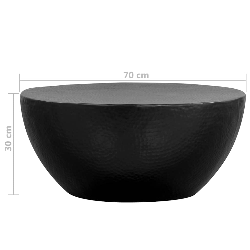 Stolić za kavu od čekićanog aluminija 70 x 30 cm crni
