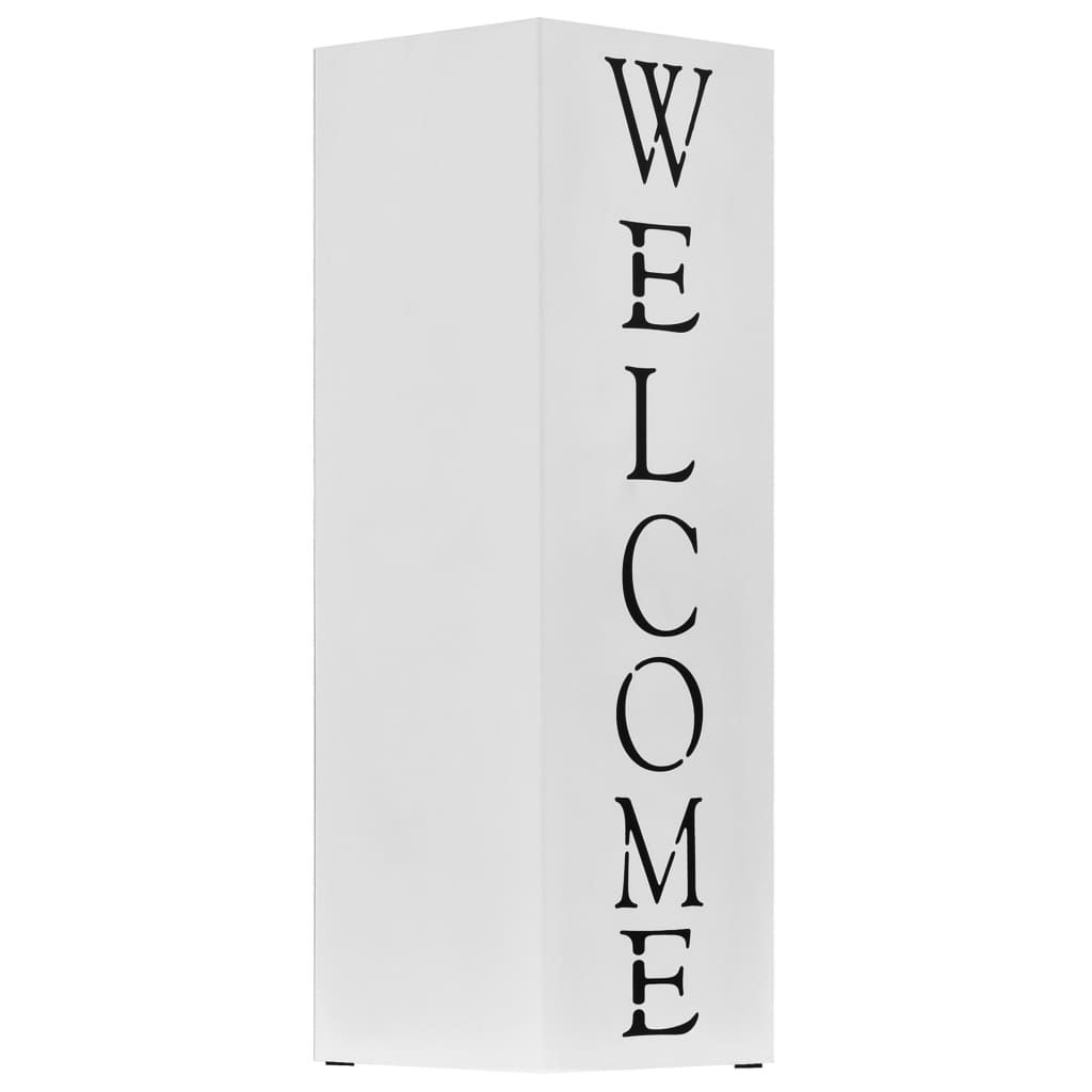 Stalak za kišobrane s natpisom Welcome čelični bijeli
