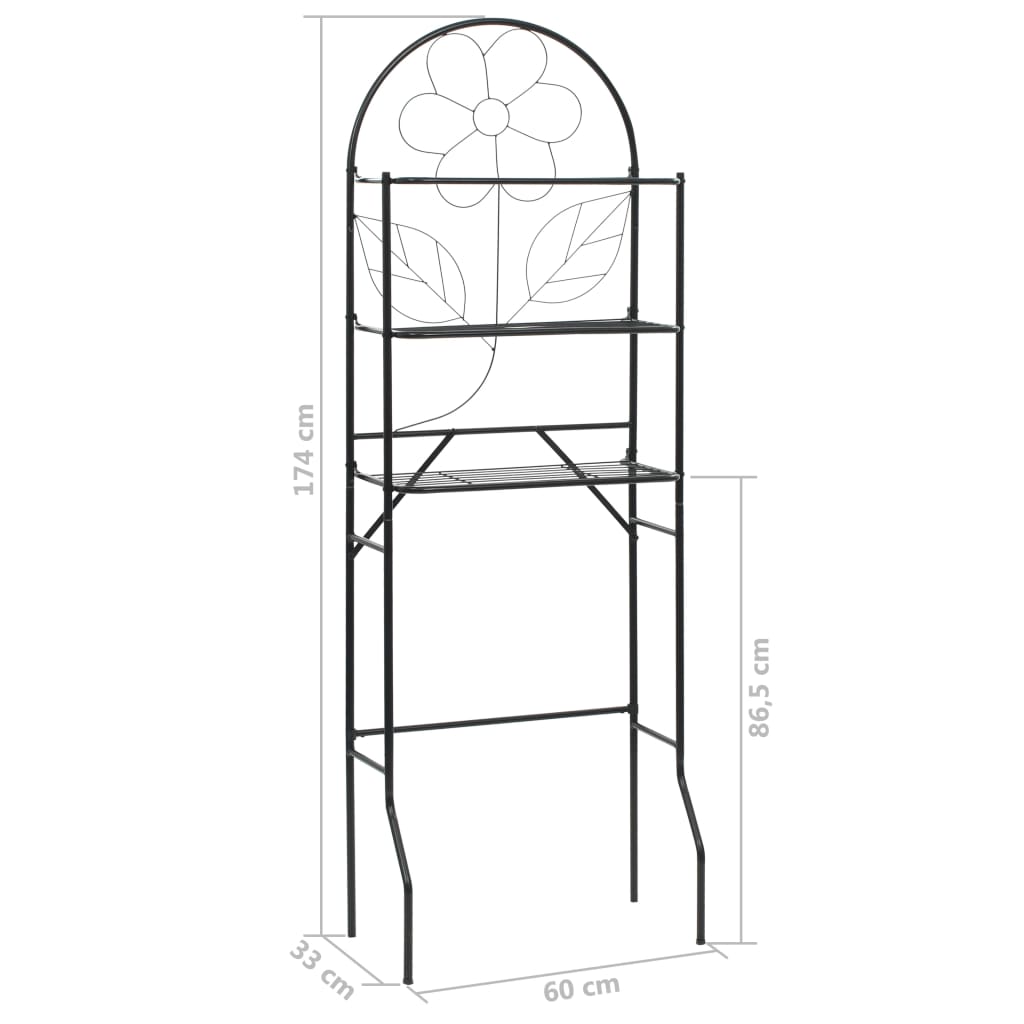 Toaletni stalak crni 60 x 33 x 174 cm