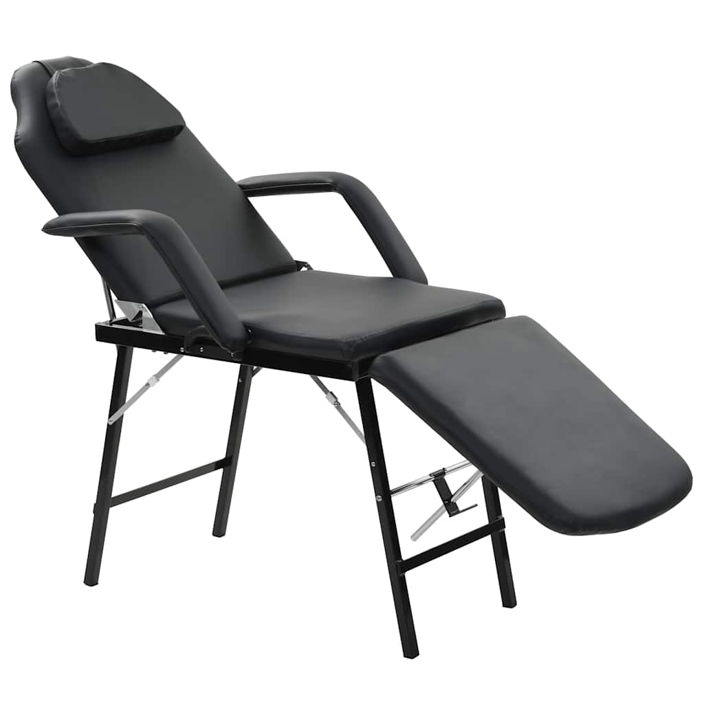 Prenosiva kozmetička stolica od umjetne kože 185 x 78 x 76 cm crna