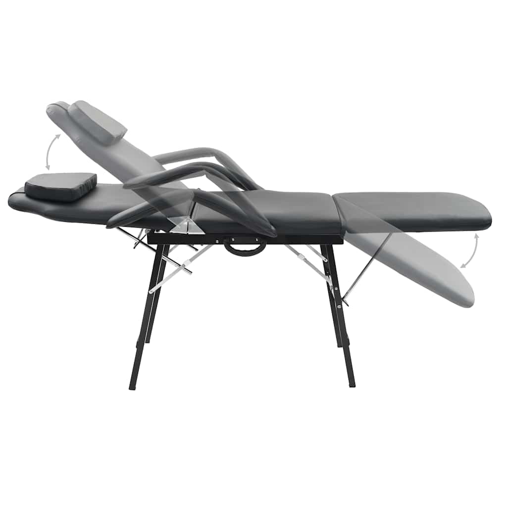 Prenosiva kozmetička stolica od umjetne kože 185 x 78 x 76 cm crna