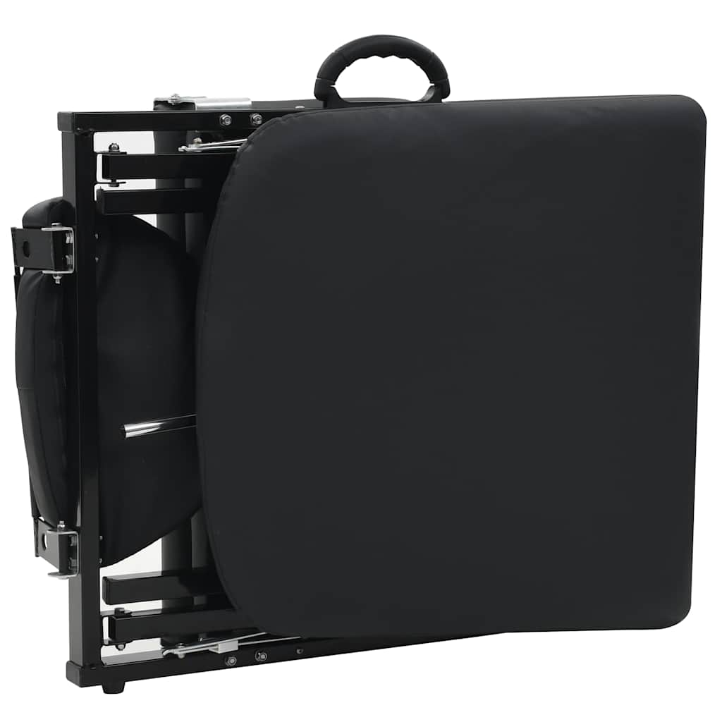 Prenosiva kozmetička stolica od umjetne kože 185 x 78 x 76 cm crna