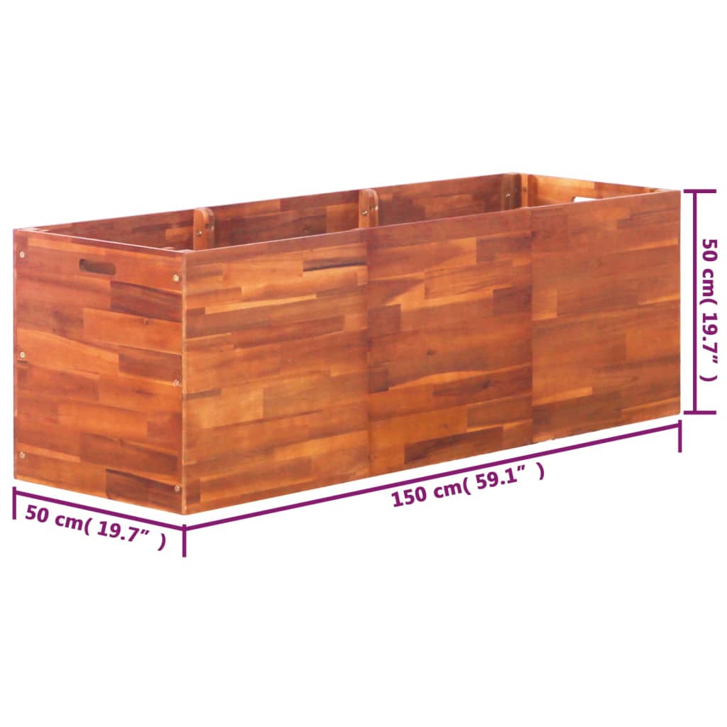 Vrtna sadilica od bagremovog drva 150 x 50 x 50 cm