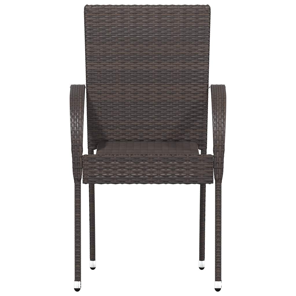 Složive vanjske stolice 2 kom od poliratana smeđe