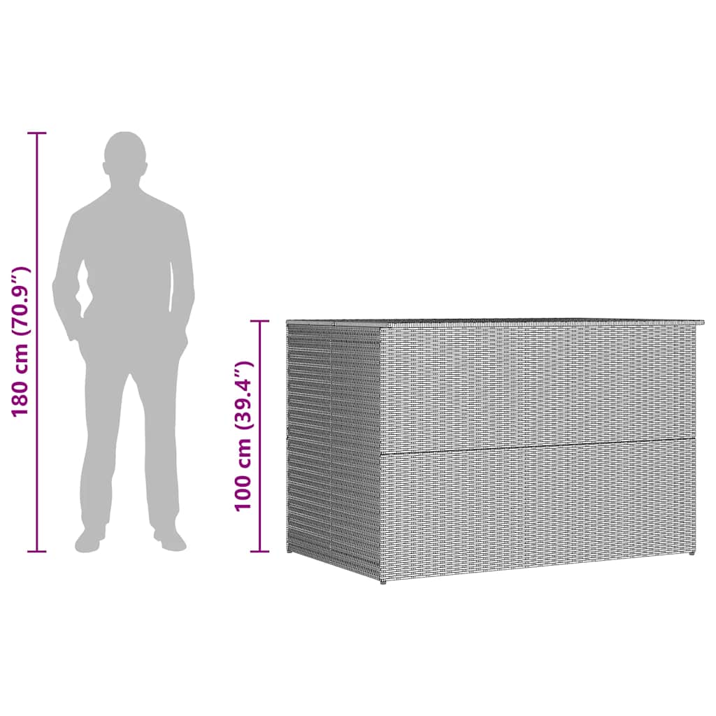 Vrtna kutija za pohranu smeđa 150 x 100 x 100 cm od poliratana