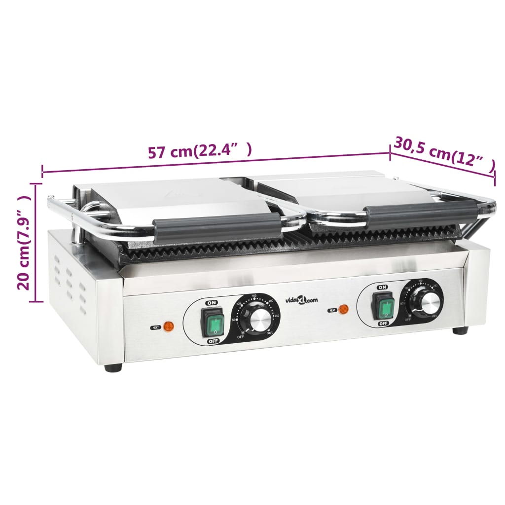 Dvojni sendvič grill 3600 W 57x30,5x20 cm