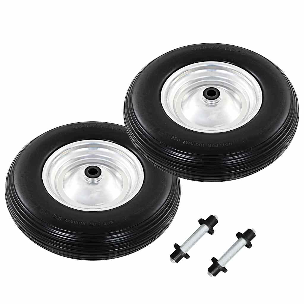 Kotači za kolica s osovinama 2 kom čvrsti PU 4.00 - 8 390 mm