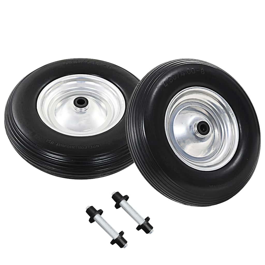 Kotači za kolica s osovinama 2 kom čvrsti PU 4.00 - 8 390 mm