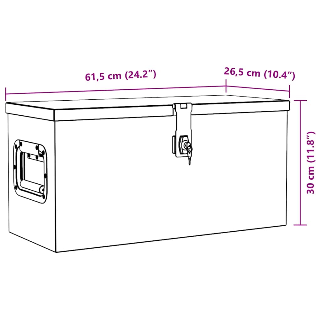 Aluminijska kutija 61,5 x 26,5 x 30 cm srebrna