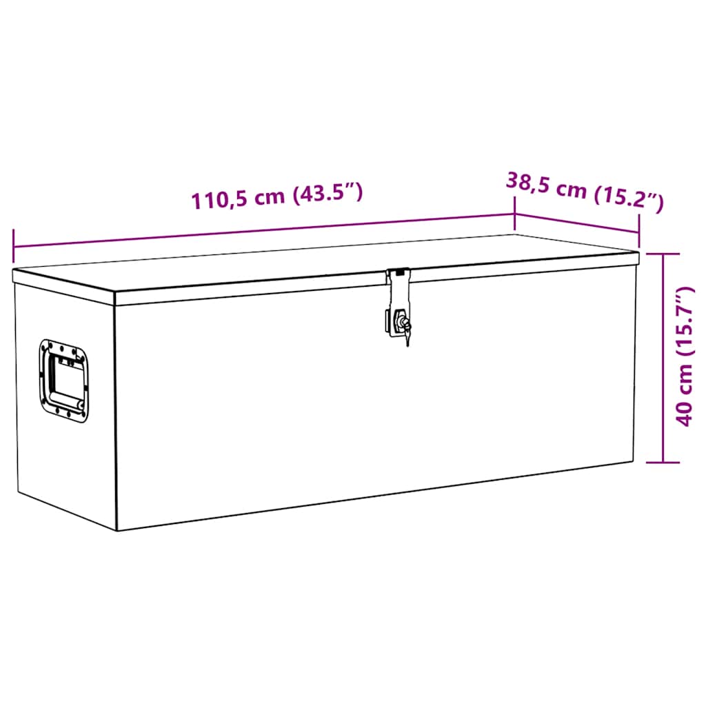 Aluminijska kutija 110,5 x 38,5 x 40 cm srebrna