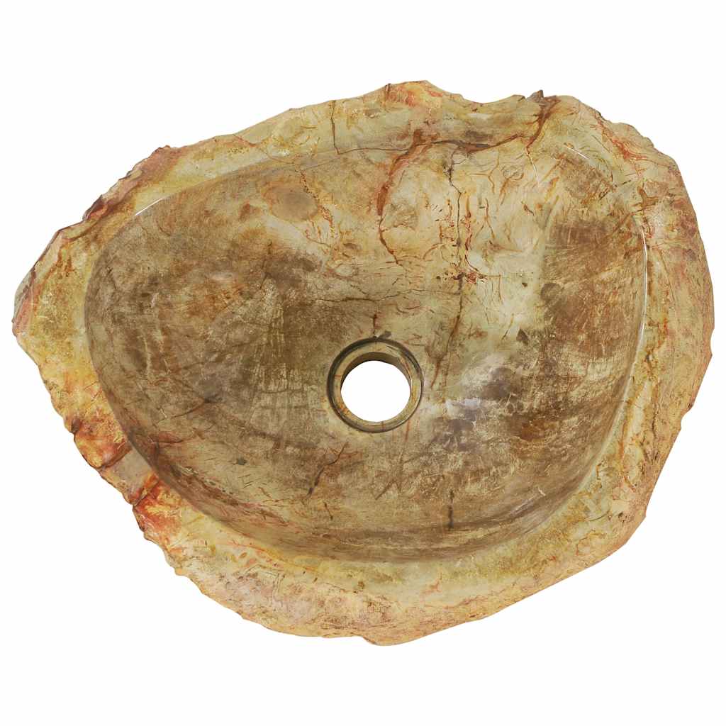 Umivaonik od fosilnog kamena 45 x 35 x 15 cm krem
