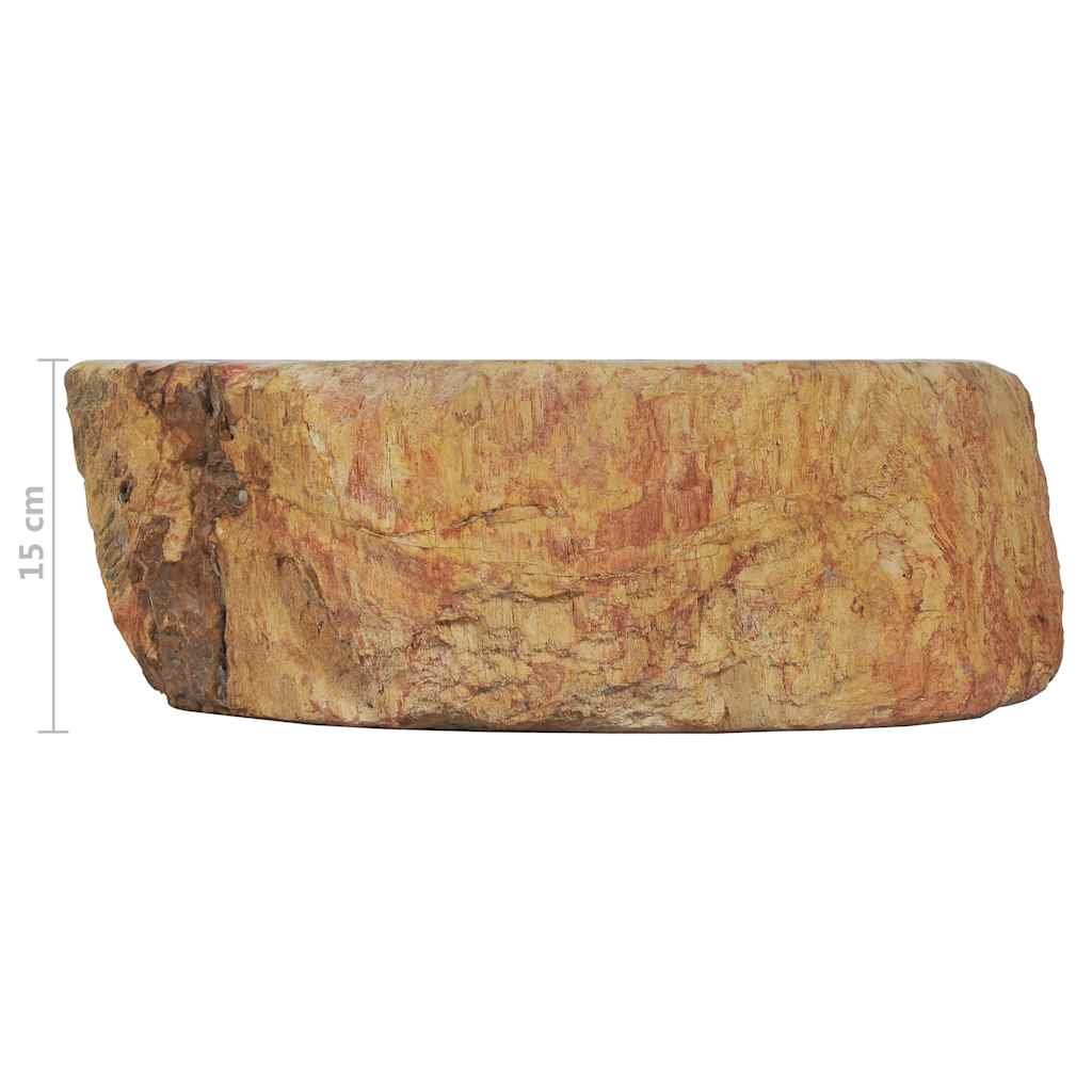 Umivaonik od fosilnog kamena 45 x 35 x 15 cm krem