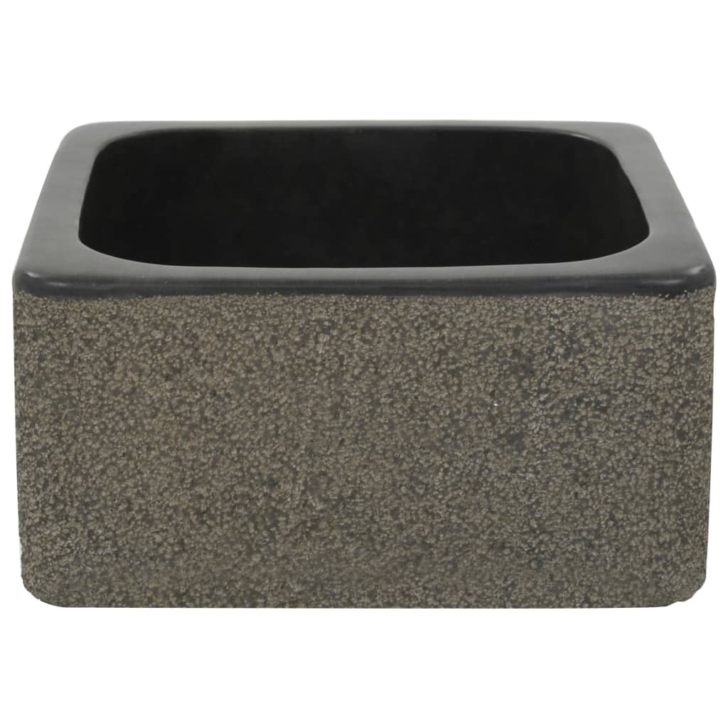 Umivaonik od riječnog kamena 30 x 30 x 15 cm crni