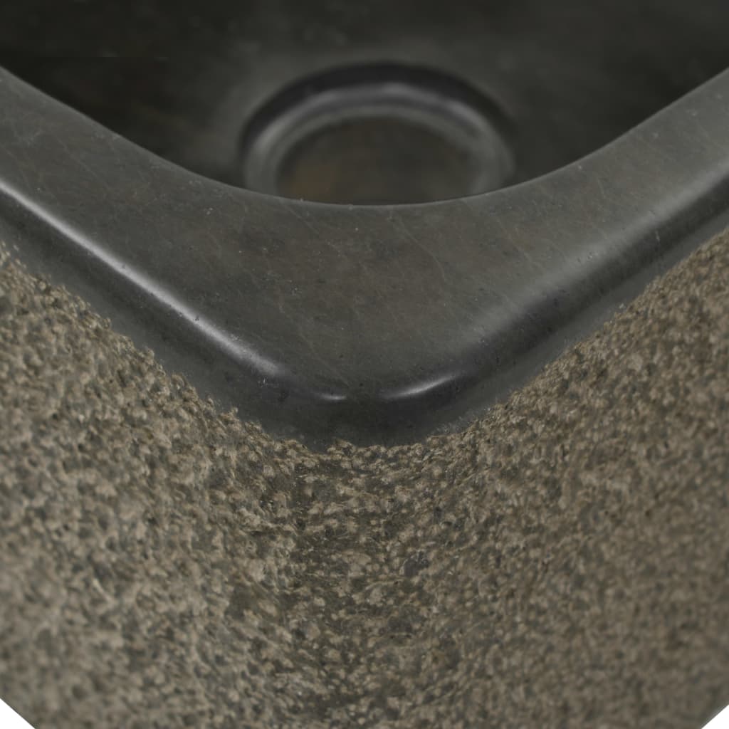 Umivaonik od riječnog kamena 30 x 30 x 15 cm crni