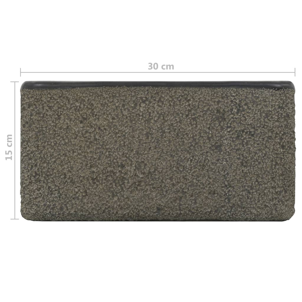 Umivaonik od riječnog kamena 30 x 30 x 15 cm crni