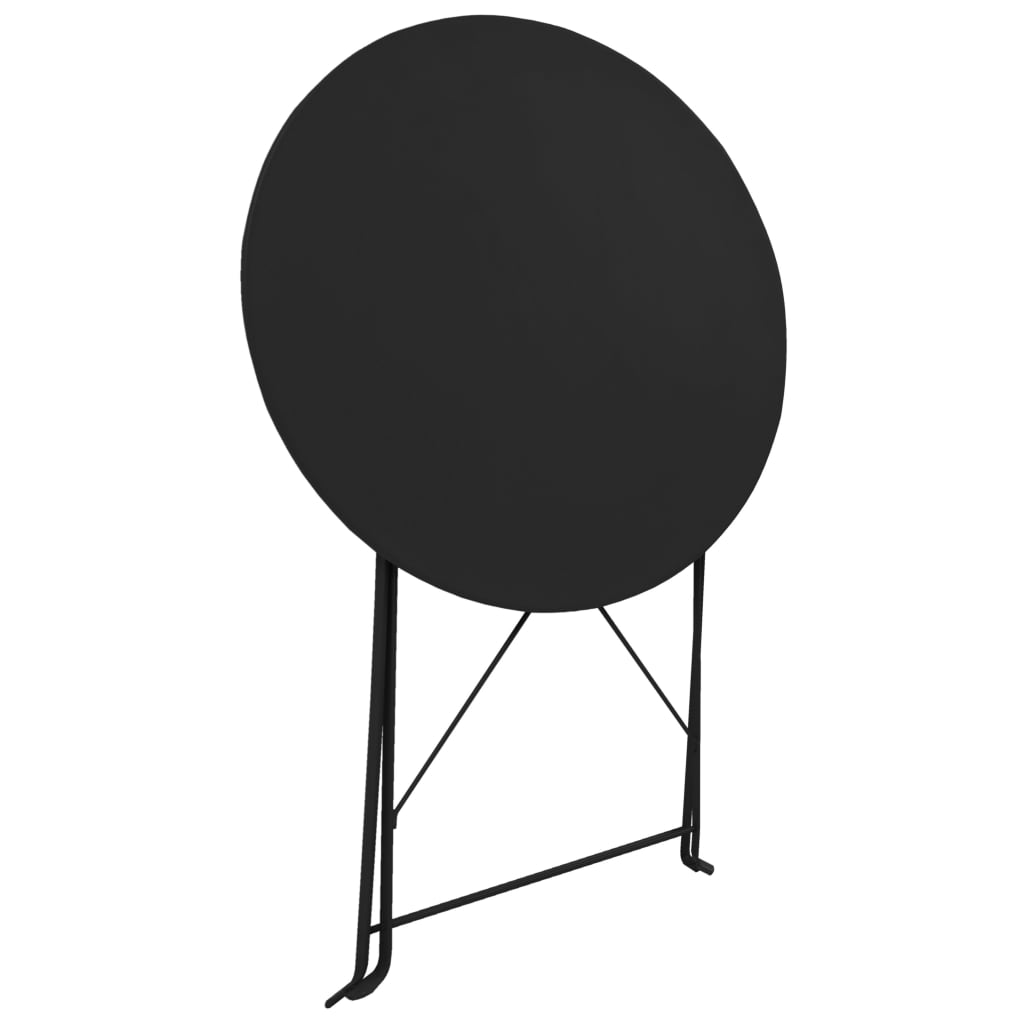 3-dijelni bistro set čelični crni