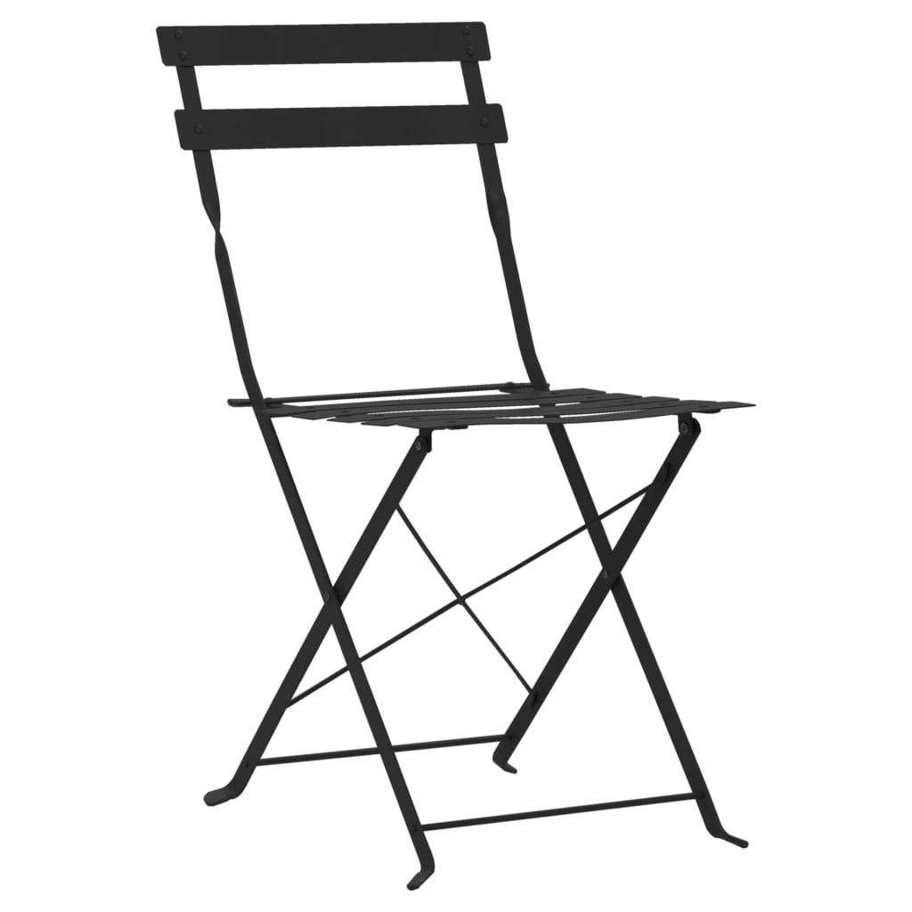 3-dijelni bistro set čelični crni