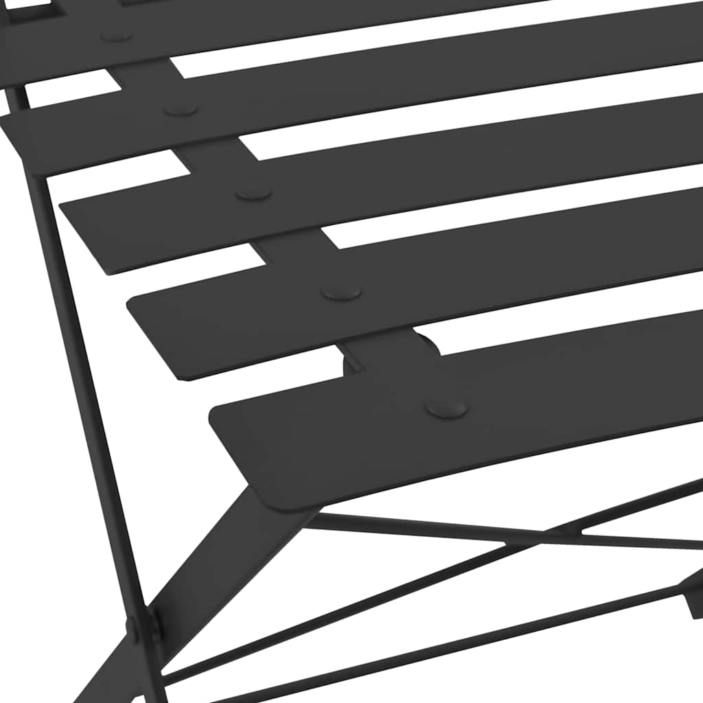3-dijelni bistro set čelični crni