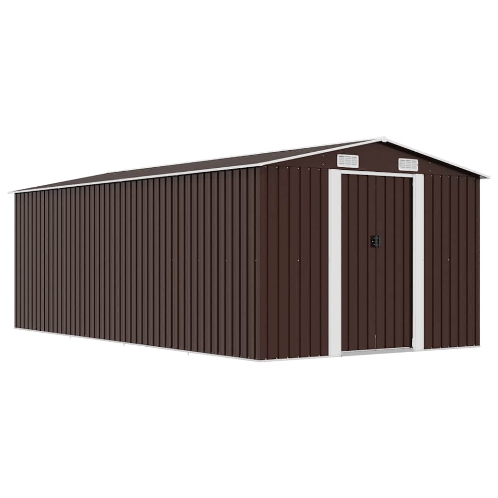 Vrtno spremište 257 x 489 x 181 cm metalno smeđe