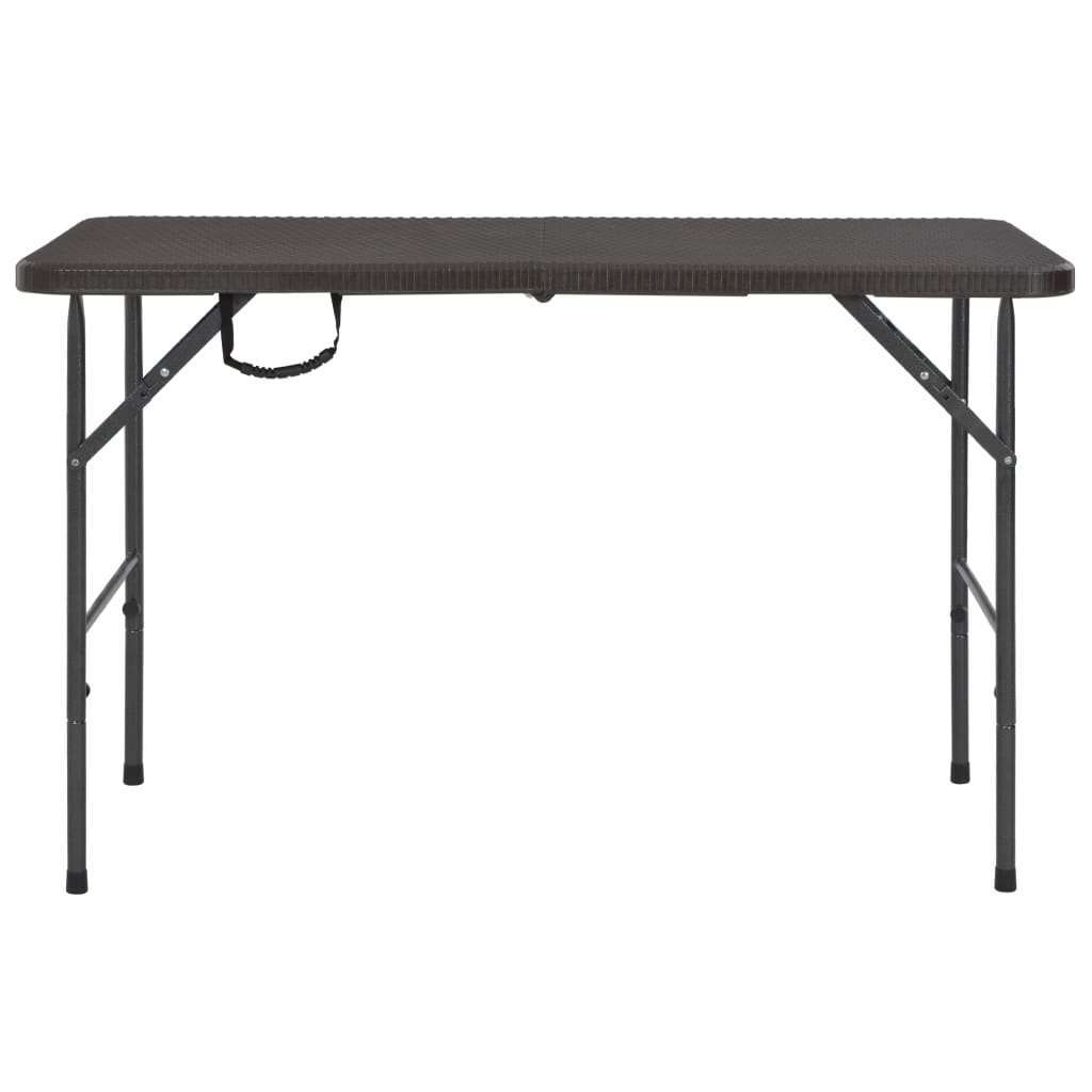 Sklopivi vrtni stol smeđi 120 x 60 x 74 cm HDPE izgled ratana